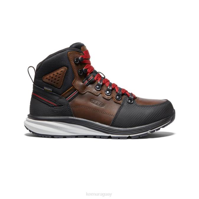 KEEN 8NRX136 calzado tabaco/negro hombres Bota impermeable con gancho rojo (punta blanda)