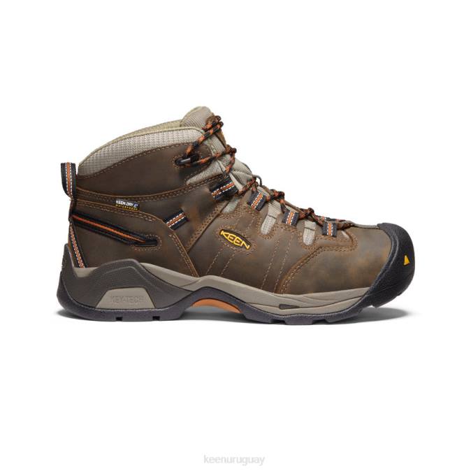 KEEN 8NRX178 calzado negro oliva/cuero marrón hombres Bota impermeable detroit xt (puntera blanda)