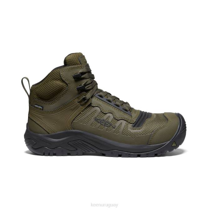 KEEN 8NRX20 calzado oliva oscuro/negro hombres reno mid kbf impermeable (puntera de fibra de carbono)