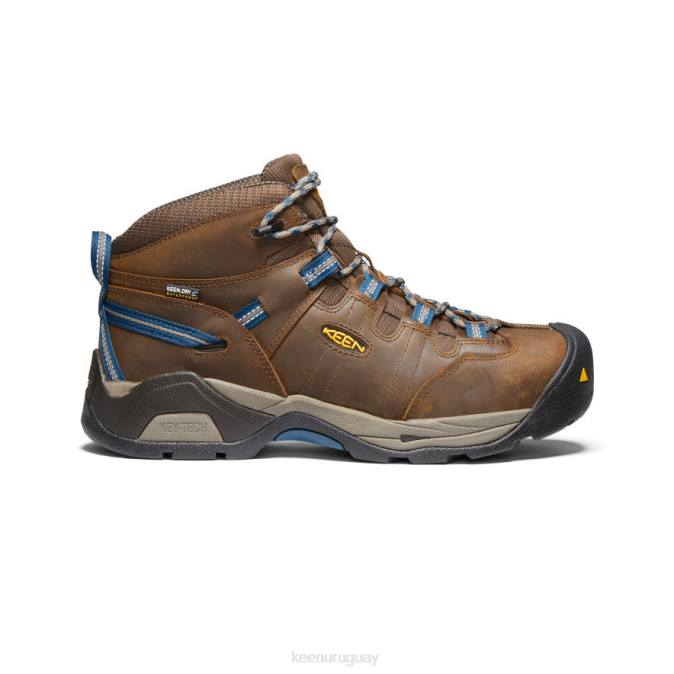 KEEN 8NRX244 calzado marrón cascada/azul orión hombres Bota impermeable detroit xt (puntera de acero)