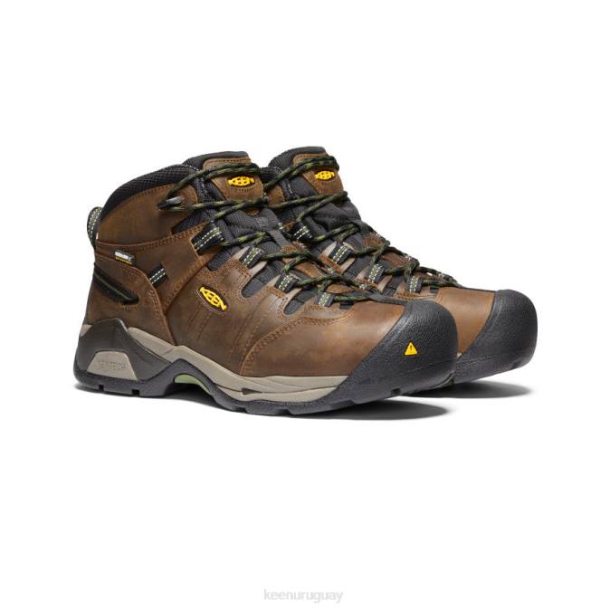 KEEN 8NRX245 calzado marrón cascada/verde bronce hombres Bota impermeable detroit xt (puntera de acero)