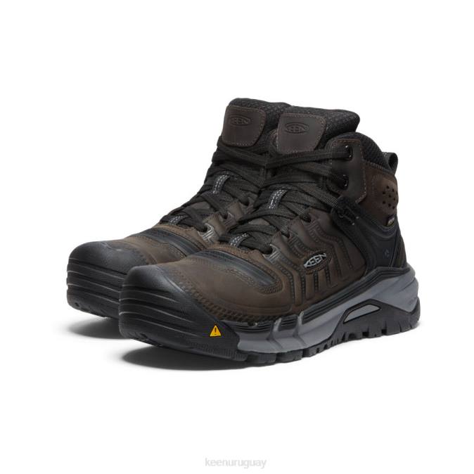 KEEN 8NRX2 calzado café en grano/negro hombres kansas city+ kbf impermeable medio (puntera blanda)
