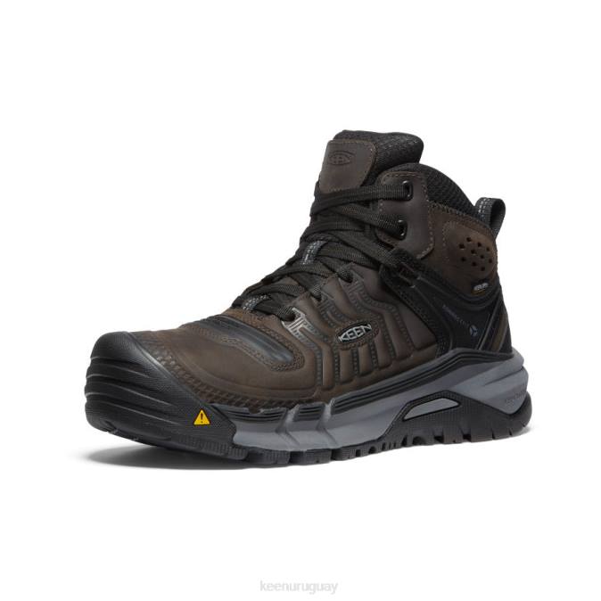 KEEN 8NRX2 calzado café en grano/negro hombres kansas city+ kbf impermeable medio (puntera blanda)