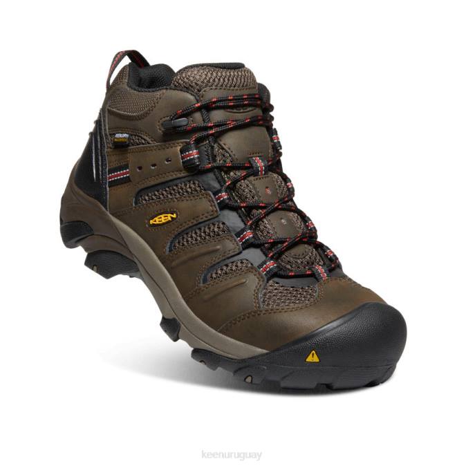 KEEN 8NRX92 calzado marrón cascada/atigrado hombres Lansing Mid impermeable (puntera de acero)
