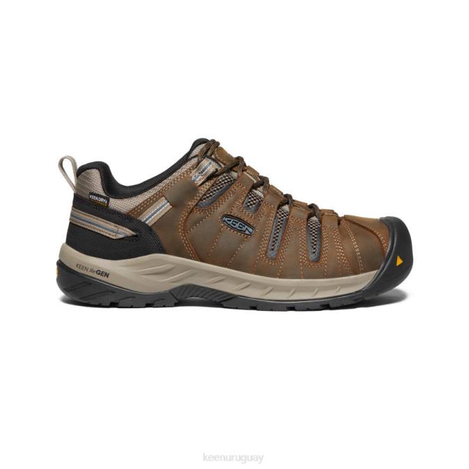 KEEN 8NRX280 calzado marrón cascada/azul orión hombres pedernal ii impermeable (puntera de acero)