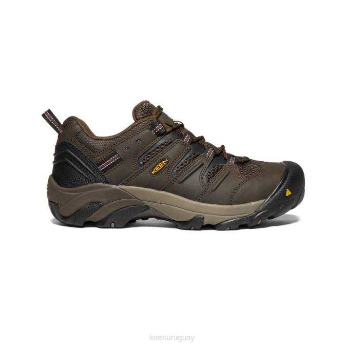 KEEN 8NRX302 calzado marrón cascada/ladrillo cocido hombres Lansing bajo (puntera de acero)