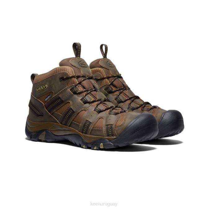 KEEN 8NRX327 calzado oliva oscuro/verde oliva hombres siskiyou impermeable medio