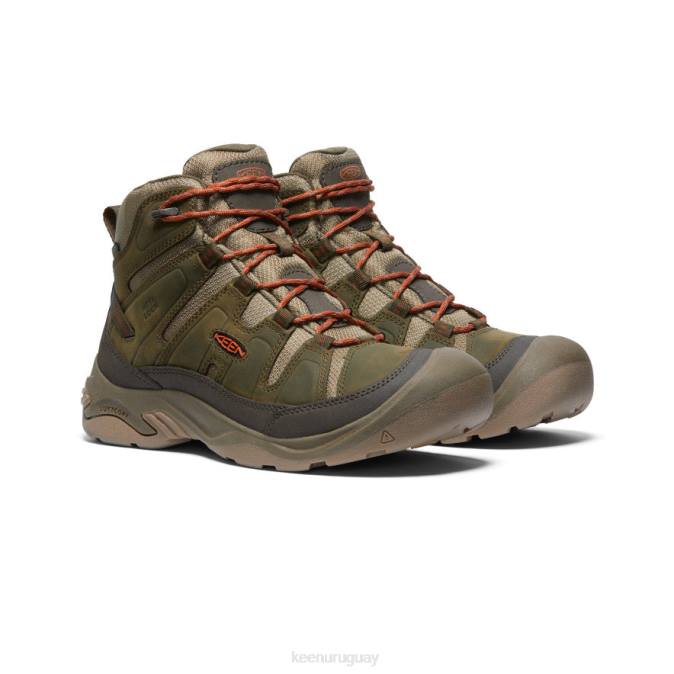 KEEN 8NRX73 calzado oliva oscuro/arcilla de alfarero hombres bota impermeable circadia