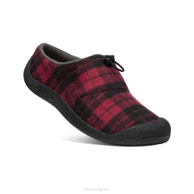 KEEN 8NRX99 calzado cuadros ruibarbo/negro hombres diapositiva howser iii