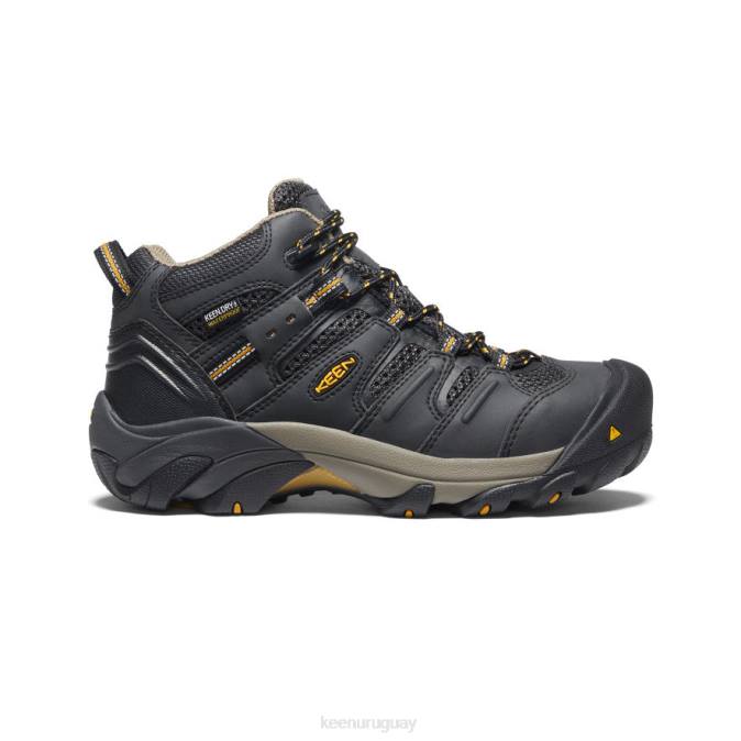 KEEN 8NRX598 calzado cuervo/olivo leonado mujer Lansing impermeable medio (puntera de acero)