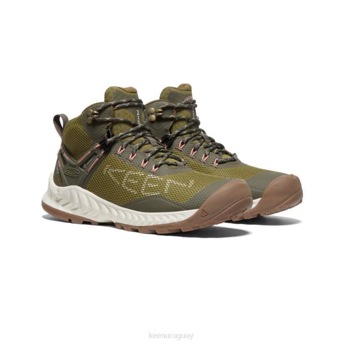 KEEN 8NRX468 calzado verde oliva/abedul plateado mujer bota impermeable nxis evo