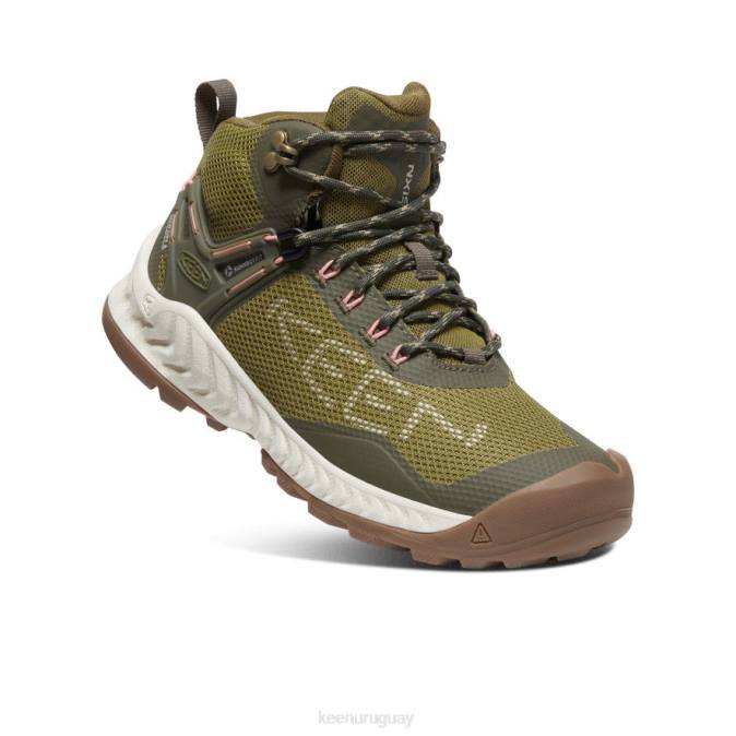 KEEN 8NRX468 calzado verde oliva/abedul plateado mujer bota impermeable nxis evo