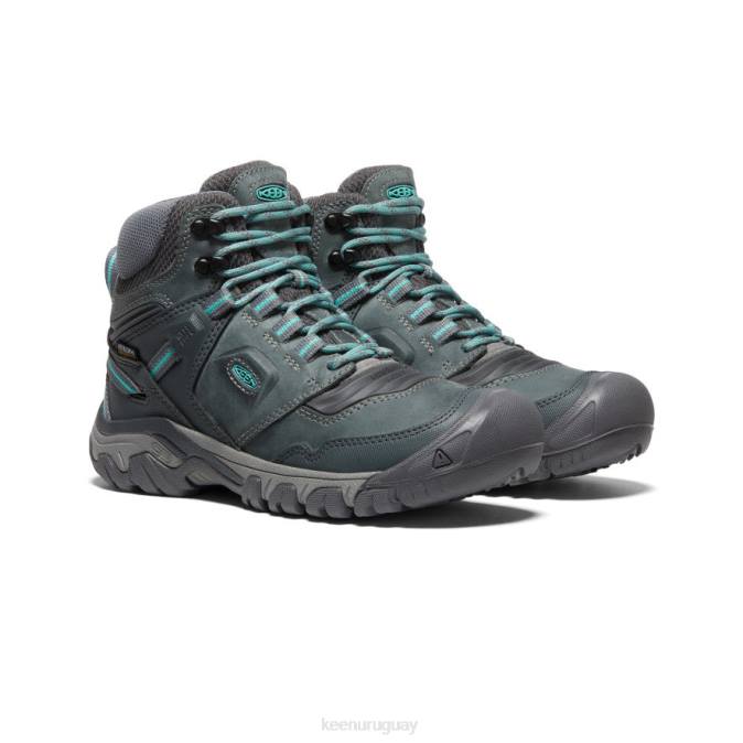 KEEN 8NRX574 calzado gris acero/porcelana mujer bota impermeable ridge flex