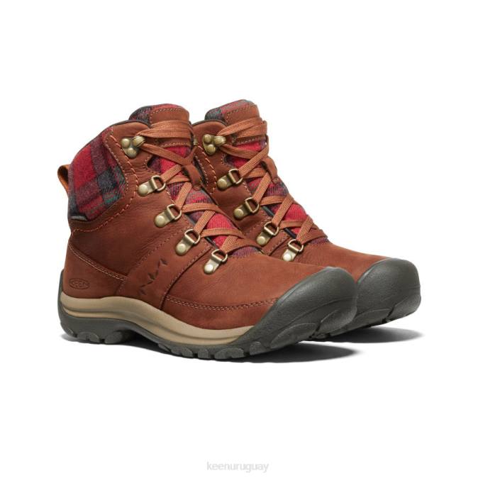 KEEN 8NRX677 calzado caparazón de tortuga/cuadros rojos mujer bota impermeable de invierno kaci iii