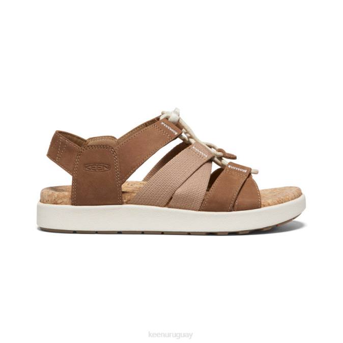 KEEN 8NRX427 calzado coco tostado/abedul mujer sandalia elle con tiras mixtas
