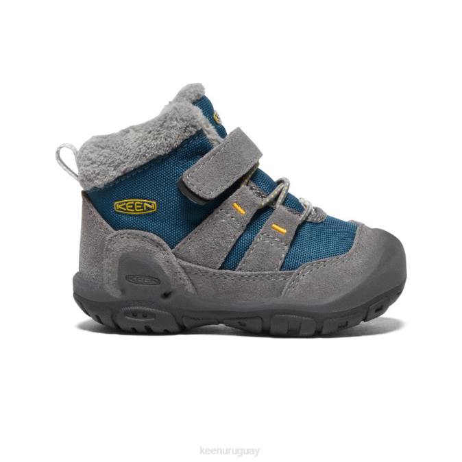 KEEN 8NRX1006 calzado gris acero/azul ala verde azulado niños pequeños chukka nudo