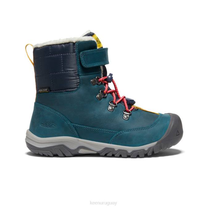 KEEN 8NRX1015 calzado coral azul/pavo real rosa niños grandes bota impermeable greta