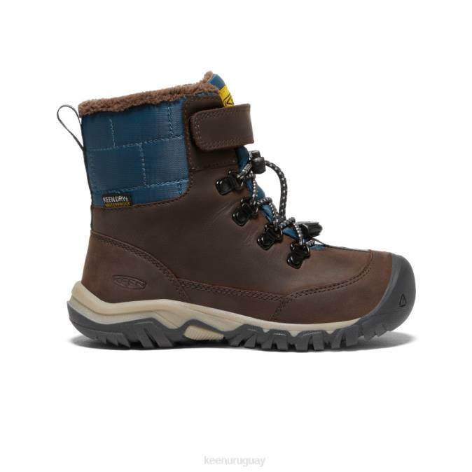 KEEN 8NRX1016 calzado grano de café/azul ala verde azulado niños grandes bota impermeable greta
