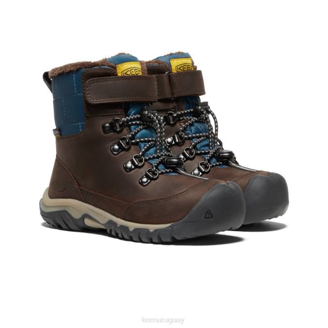 KEEN 8NRX1016 calzado grano de café/azul ala verde azulado niños grandes bota impermeable greta