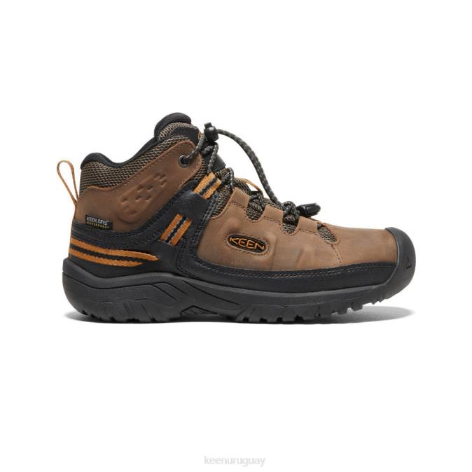 KEEN 8NRX895 calzado tierra oscura/marrón dorado niños grandes bota impermeable targhee