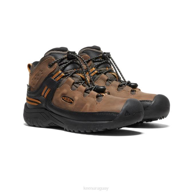 KEEN 8NRX895 calzado tierra oscura/marrón dorado niños grandes bota impermeable targhee