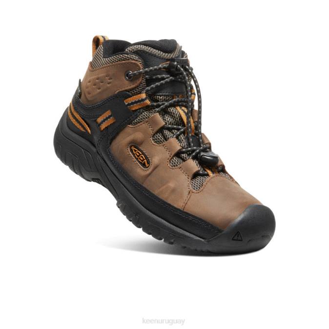 KEEN 8NRX895 calzado tierra oscura/marrón dorado niños grandes bota impermeable targhee