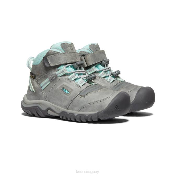 KEEN 8NRX906 calzado tinte gris/azul pequeños niños bota impermeable ridge flex