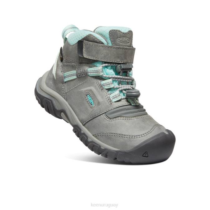 KEEN 8NRX906 calzado tinte gris/azul pequeños niños bota impermeable ridge flex