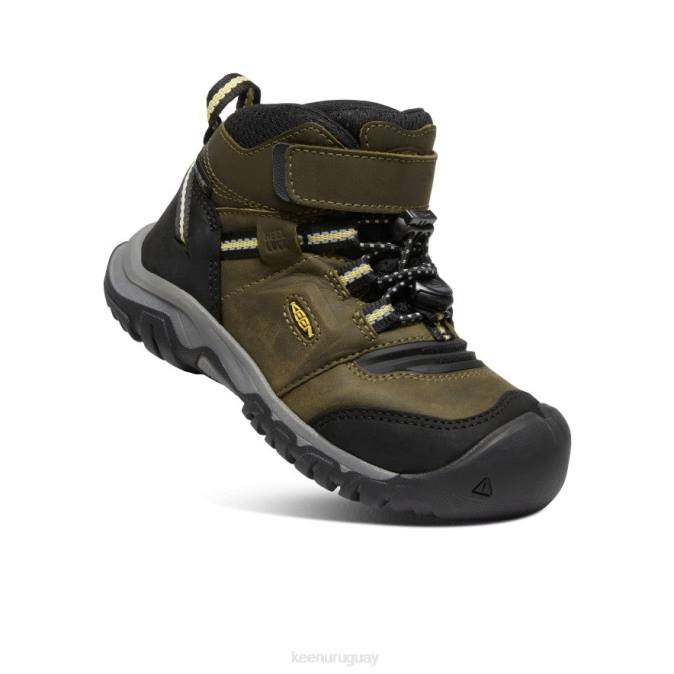 KEEN 8NRX907 calzado oliva oscuro/cidra oscura pequeños niños bota impermeable ridge flex