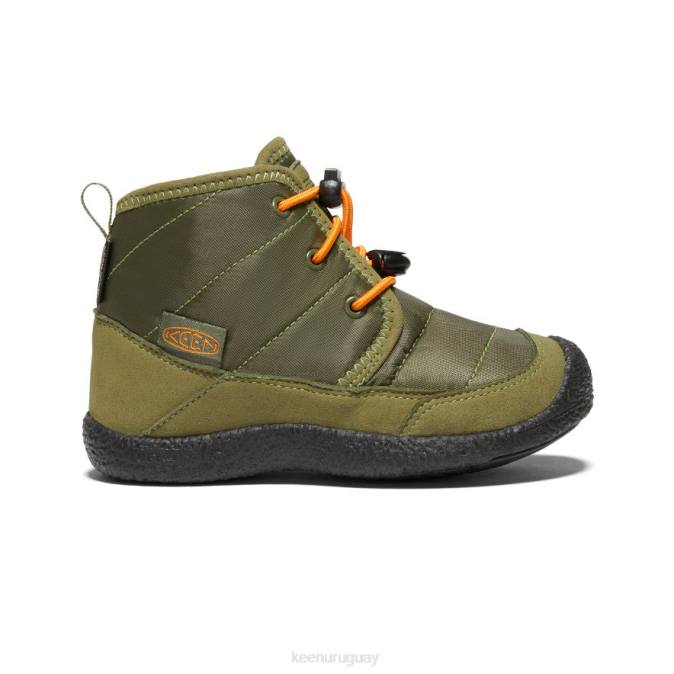 KEEN 8NRX996 calzado oliva capuleto/naranja rojizo pequeños niños chukka impermeable howser ii