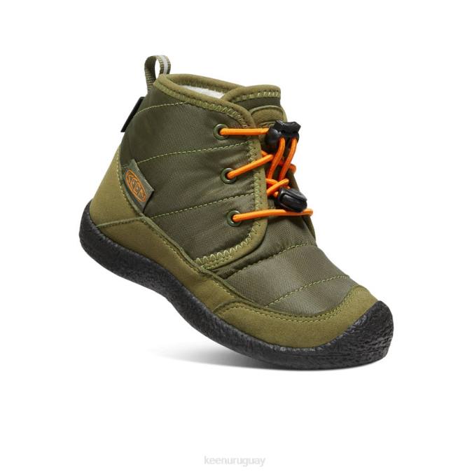 KEEN 8NRX996 calzado oliva capuleto/naranja rojizo pequeños niños chukka impermeable howser ii