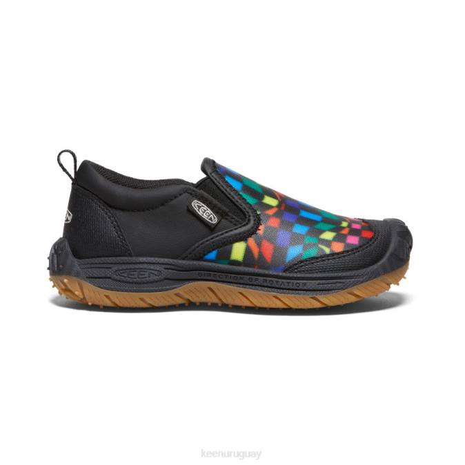 KEEN 8NRX714 calzado negro/multicolor pequeños niños perro de velocidad sin cordones