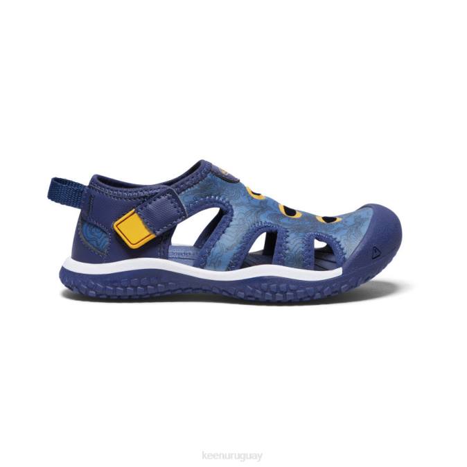 KEEN 8NRX865 calzado profundidades brillantes de cobalto/azul pequeños niños sandalia raya