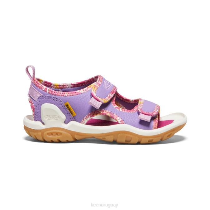 KEEN 8NRX887 calzado lavanda inglesa/fucsia festival niños grandes Knotch Creek con puntera abierta
