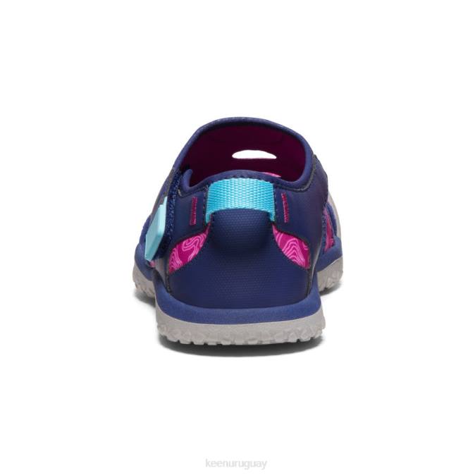 KEEN 8NRX917 calzado azul profundo/festival fucsia niños grandes sandalia raya