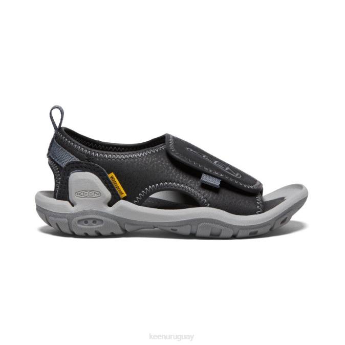 KEEN 8NRX930 calzado negro/gris acero pequeños niños Knotch River con puntera abierta