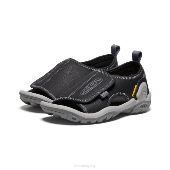 KEEN 8NRX930 calzado negro/gris acero pequeños niños Knotch River con puntera abierta