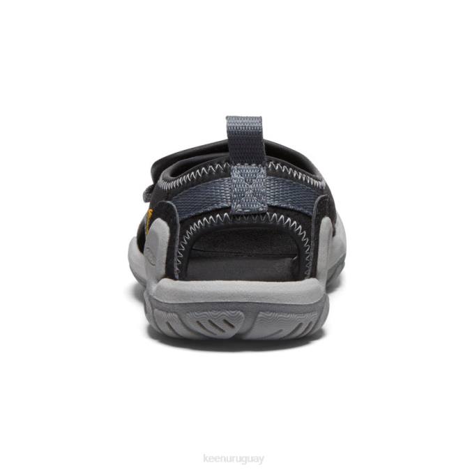 KEEN 8NRX930 calzado negro/gris acero pequeños niños Knotch River con puntera abierta