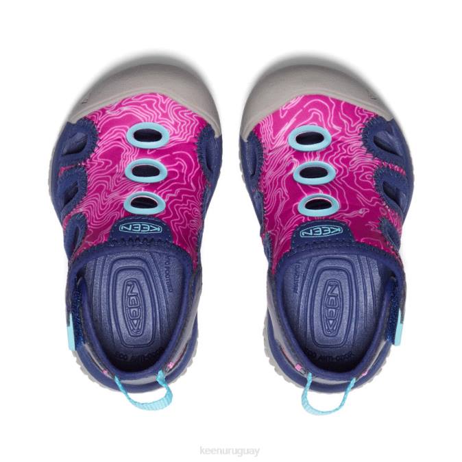 KEEN 8NRX945 calzado azul profundo/festival fucsia niños pequeños sandalia raya