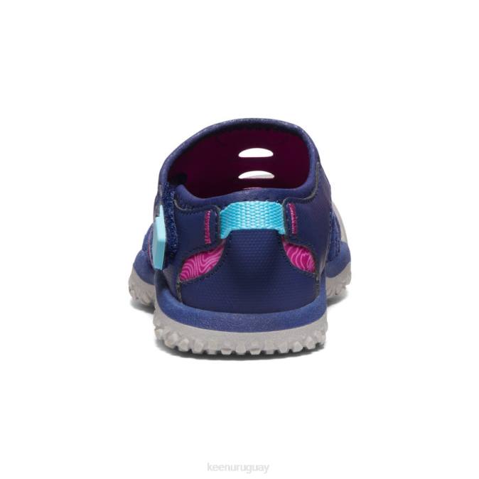 KEEN 8NRX945 calzado azul profundo/festival fucsia niños pequeños sandalia raya