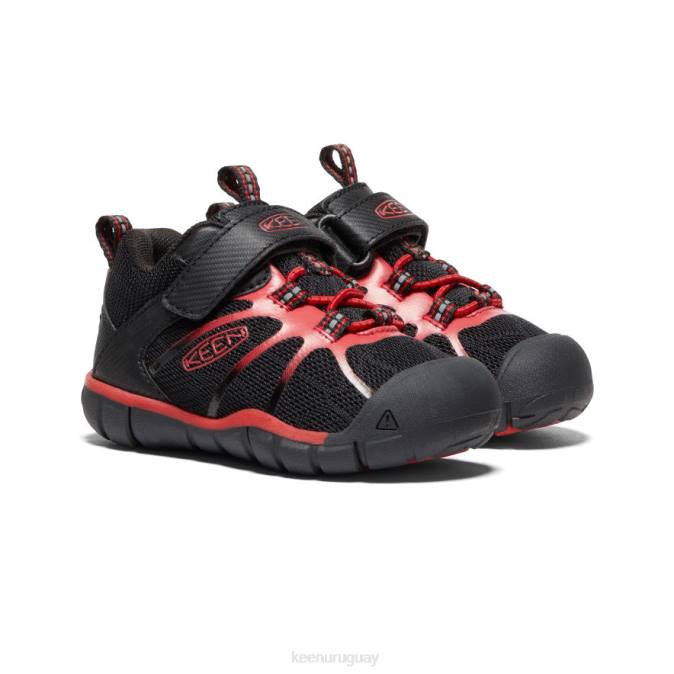 KEEN 8NRX885 calzado alfombra negra/roja niños pequeños zapatillas chandler 2 cnx