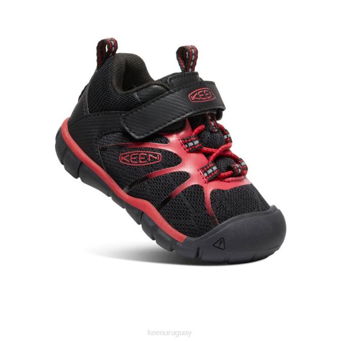 KEEN 8NRX885 calzado alfombra negra/roja niños pequeños zapatillas chandler 2 cnx