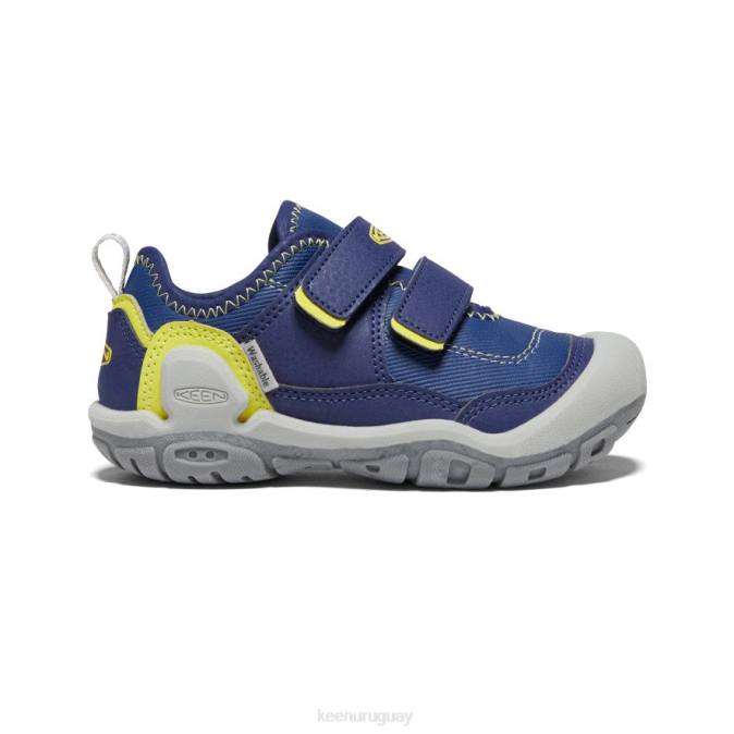 KEEN 8NRX943 calzado profundidades azules/onagra pequeños niños tenis con doble tira hueca y nudo