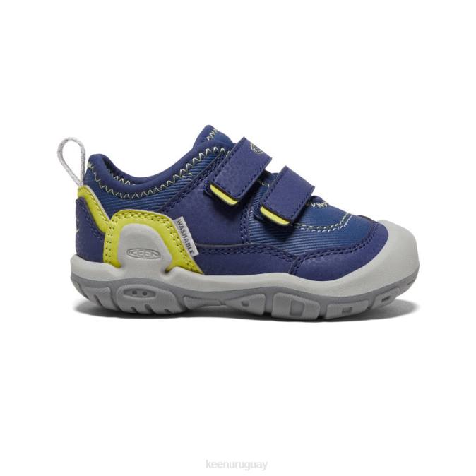 KEEN 8NRX958 calzado profundidades azules/onagra niños pequeños tenis con doble tira hueca y nudo